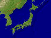 Japan Satellit + Grenzen 1600x1200